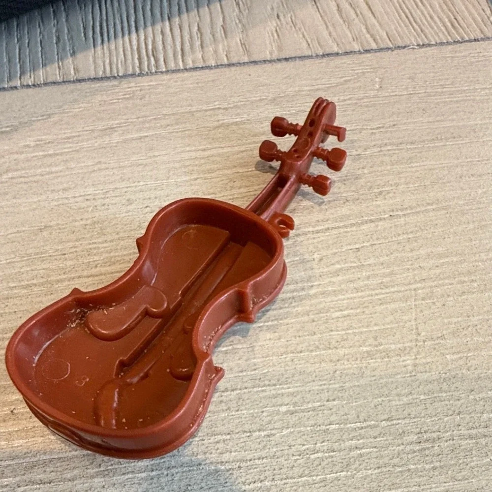 Barbie Doll Accessory Brown Plastic Violin Musical‎ Instrument Miniature Toy